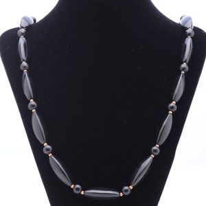 Black Mourning Necklace Vintage 24-Inch